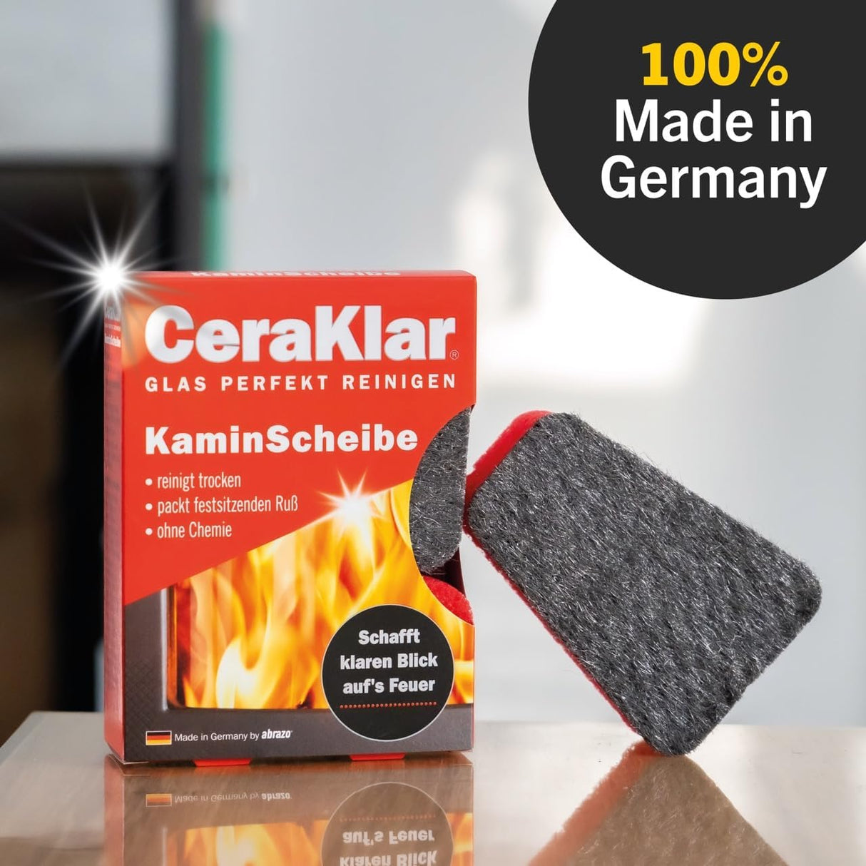 abrazo CeraKlar KaminScheiben Schwamm