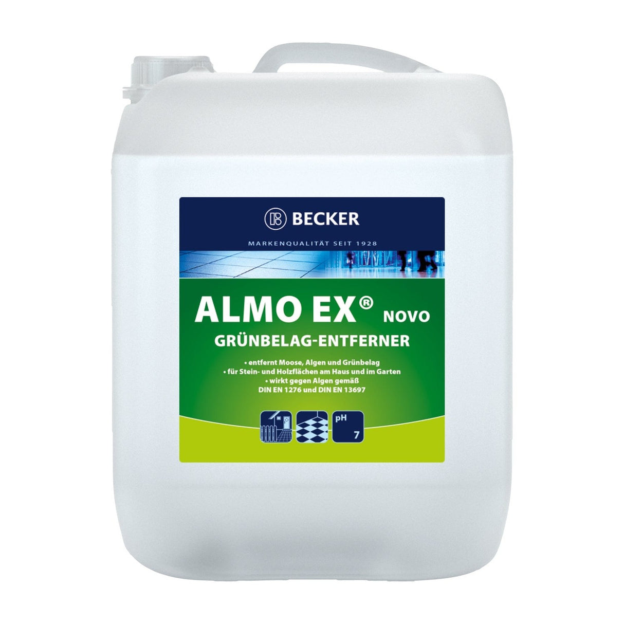 ALMO-EX Novo Steinreiniger / Grünbelagentferner für Terrassen aus Holz oder Stein 5 Liter Kanister