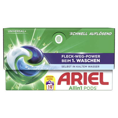 Ariel All in 1 PODS Universal+ Universalwaschmittel 1 Karton (19 Pods)