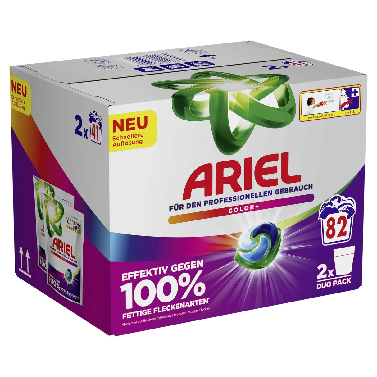 Ariel Professional All-in-1 Pods Color+ Waschmittel 1 Karton (2 Packungen × 41 Stück × 9 g)