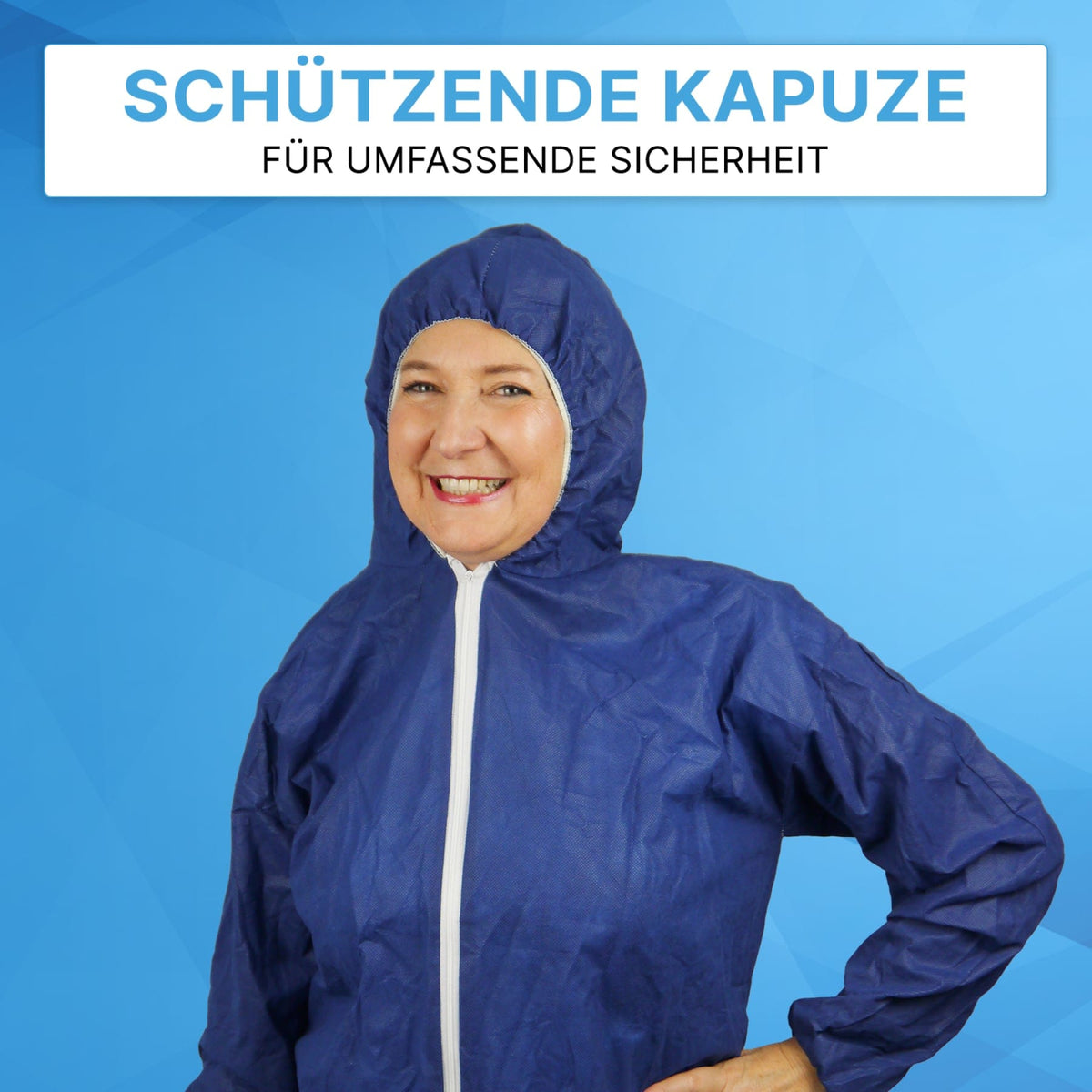 ARNOMED COVER Einwegoverall mit Kapuze, PP, blau
