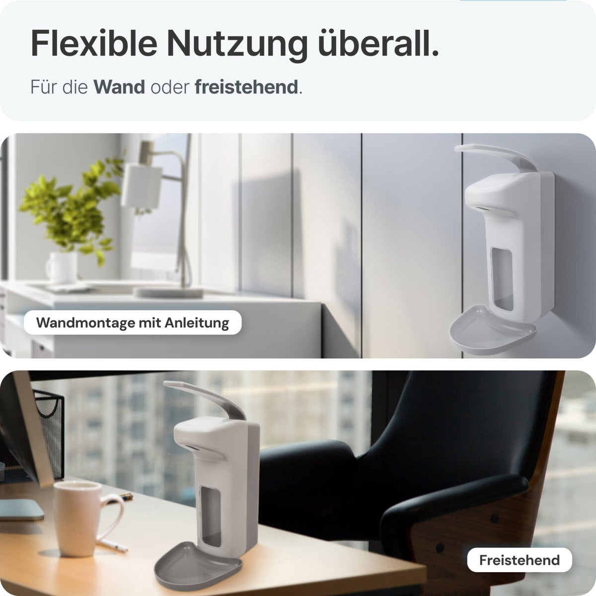 ARNOMED Desinfektionsmittelspender, ABS Kunststoff, weiß