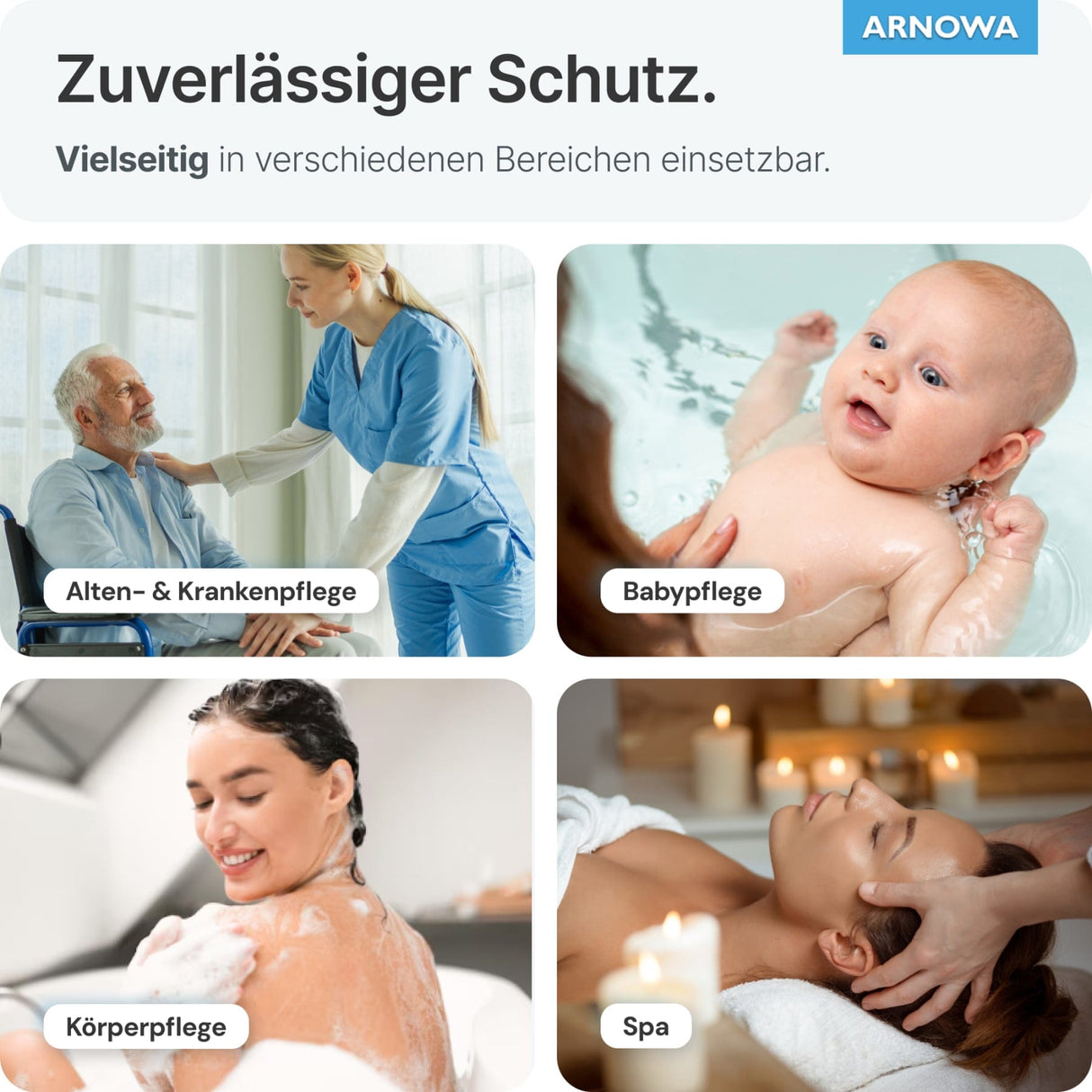 ARNOMED Einmalwaschhandschuh Molton, weiß