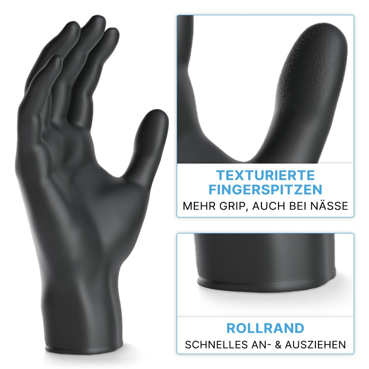 ARNOMED Nitril Black XTRA STRONG Einmalhandschuhe, schwarz