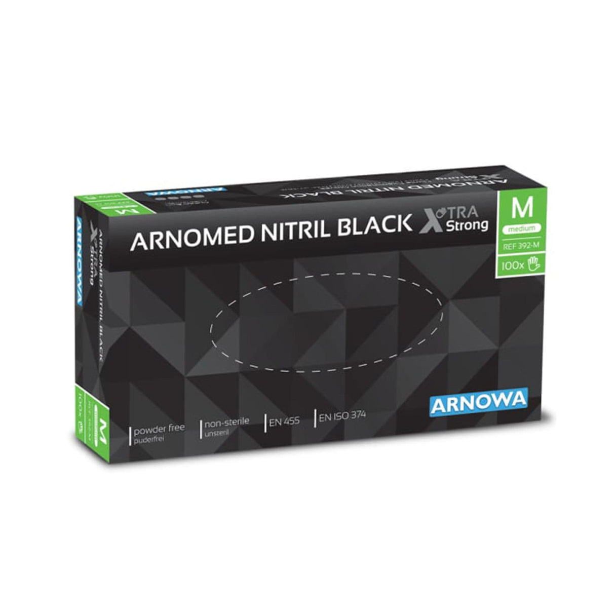 ARNOMED Nitril Black XTRA STRONG Einmalhandschuhe, schwarz M / Packung (100 Stück)