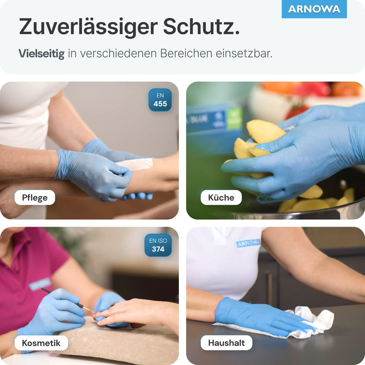ARNOMED Nitril Blue Einmalhandschuhe, puderfrei, blau