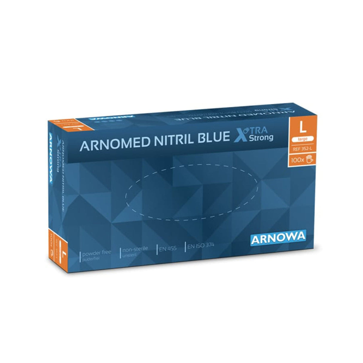 ARNOMED Nitril Blue XTRA STRONG Einmalhandschuhe, puderfrei, blau L / Packung (100 Stück)