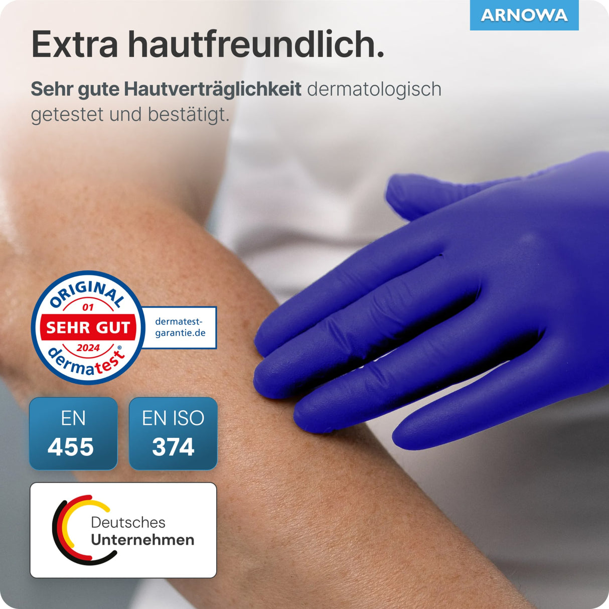 ARNOMED Nitril XTRA PURE Einmalhandschuhe, puderfrei, violett