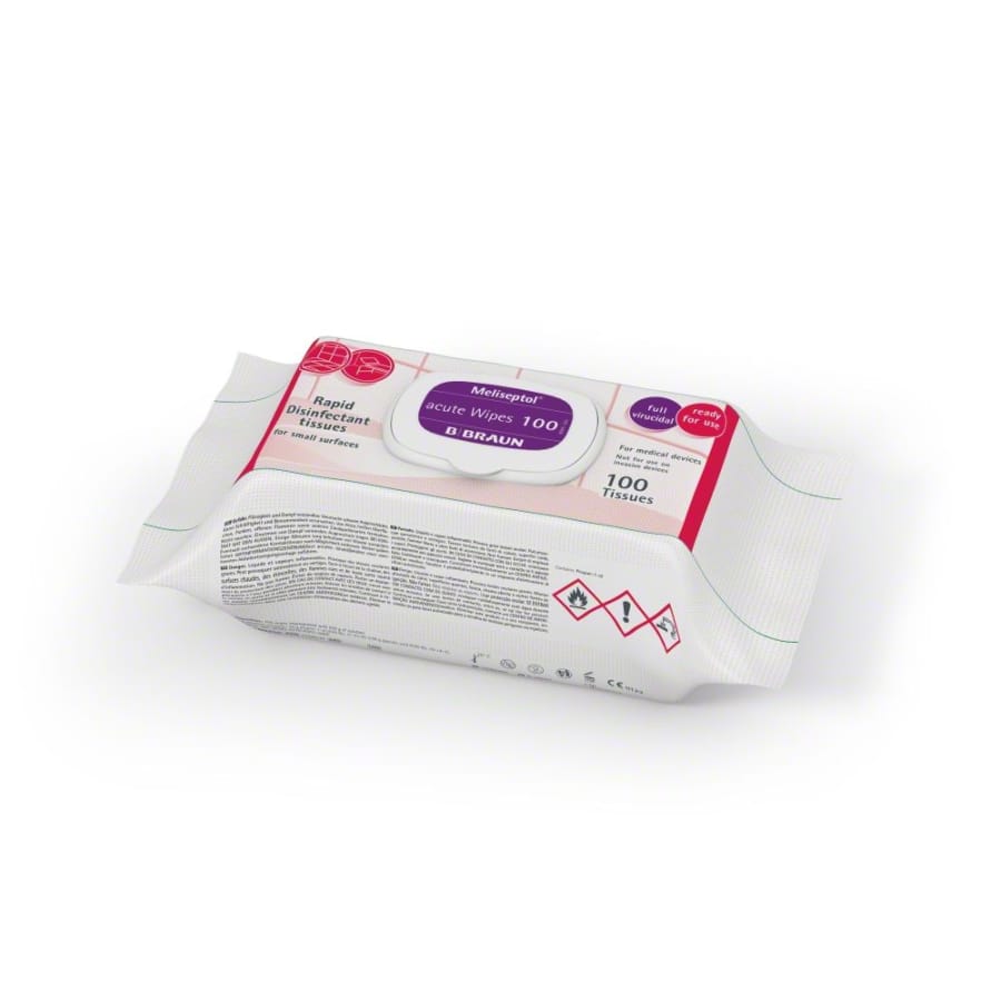 B. Braun Meliseptol® acute Wipes Flowpack Desinfektionstücher Flowpack – 100 Tücher (18 x 20 cm)