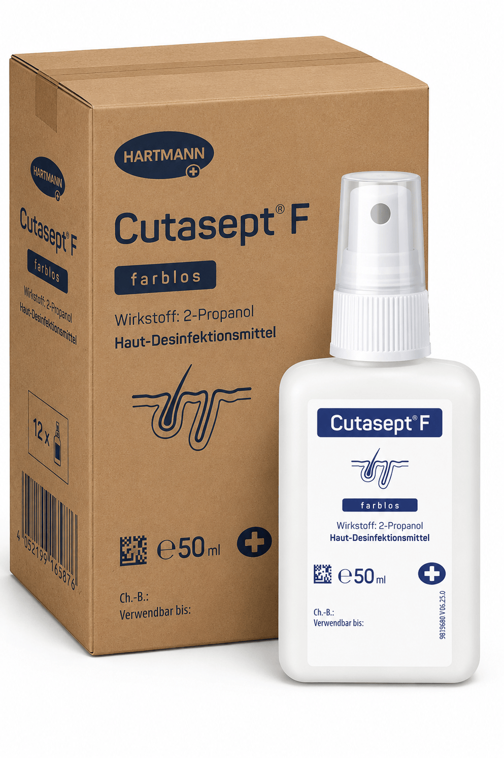Bode Cutasept F Hautantiseptikum gebrauchsfertig Hautdesinfektion 1 Karton = 50 x 50 ml - Flasche