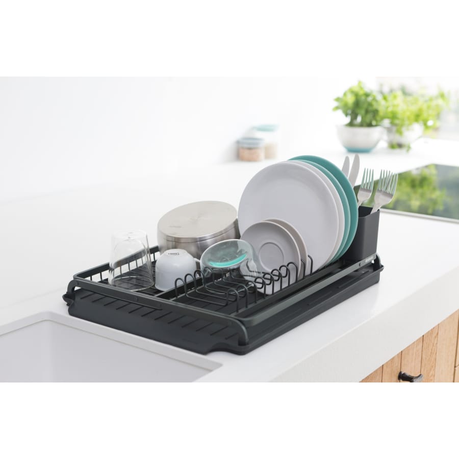 Brabantia Abtropfgestell mit Besteckkorb und Abtropfschale, 49,2 cm
