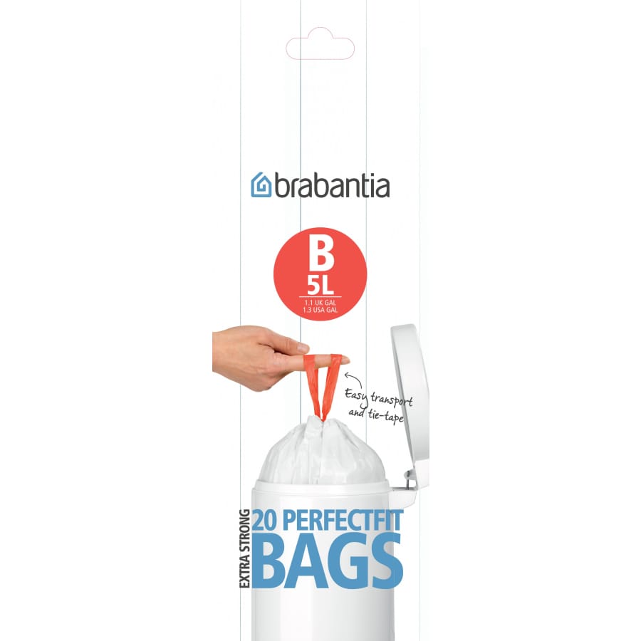 Brabantia (B) Müllbeutel, 5 Liter Karton (12 Rollen, 240 Beutel)
