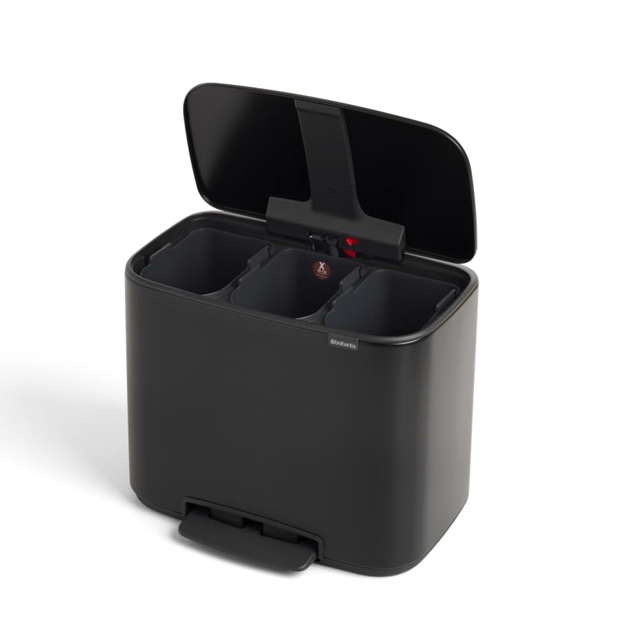 Brabantia Bo Treteimer, 3 x 11 Liter matt black