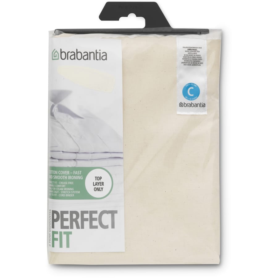 Brabantia Ersatz-Bügeltischbezug Größe C, 124 x 45 cm, Baumwolle, 2 mm Polster