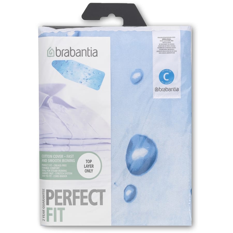 Brabantia Ersatz-Bügeltischbezug Größe C, 124 x 45 cm, Baumwolle, 2 mm Polster