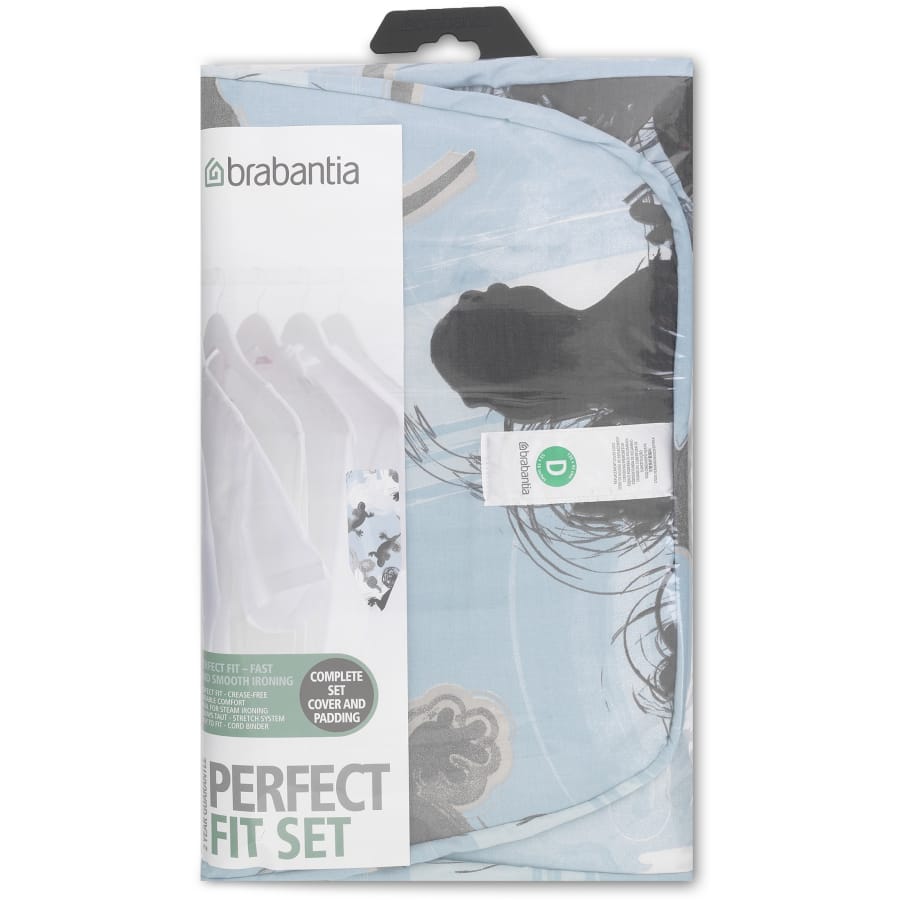 Brabantia Ersatz-Bügeltischbezug Größe D, 135 x 45 cm, Baumwolle, 8 mm Polster