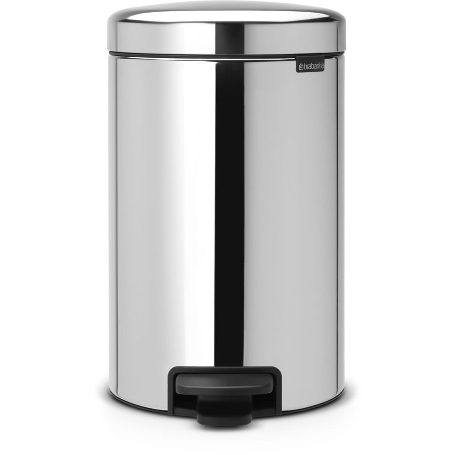 Brabantia NewIcon Treteimer, 12 Liter brilliant steel mit zinkeinsatz