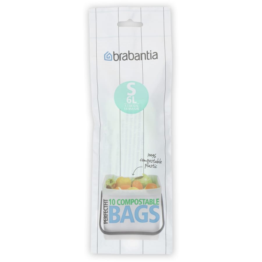 Brabantia (S) Müllbeutel, 6 Liter, kompostierbar 1 Rolle (10 Beutel)