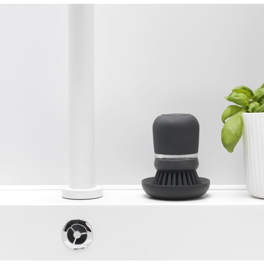Brabantia SinkSide Geschirrbürste mit Spülmittelspender und Auffangschale