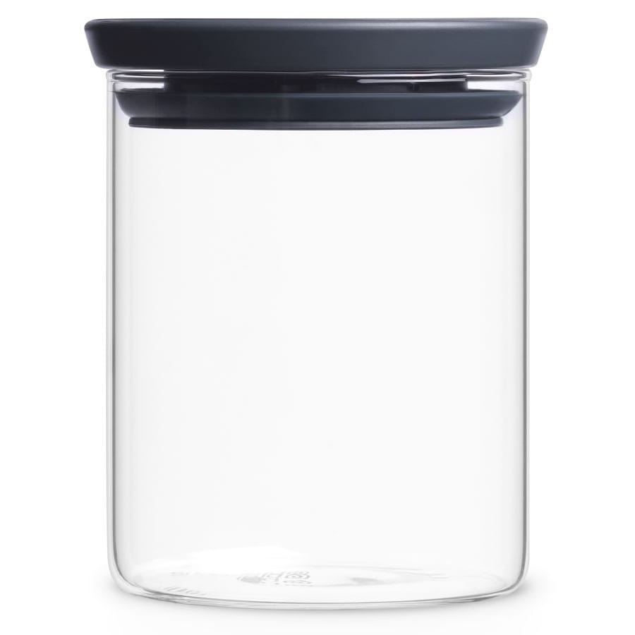Brabantia stapelbarer Glasbehälter, transparent / grau 600 ml