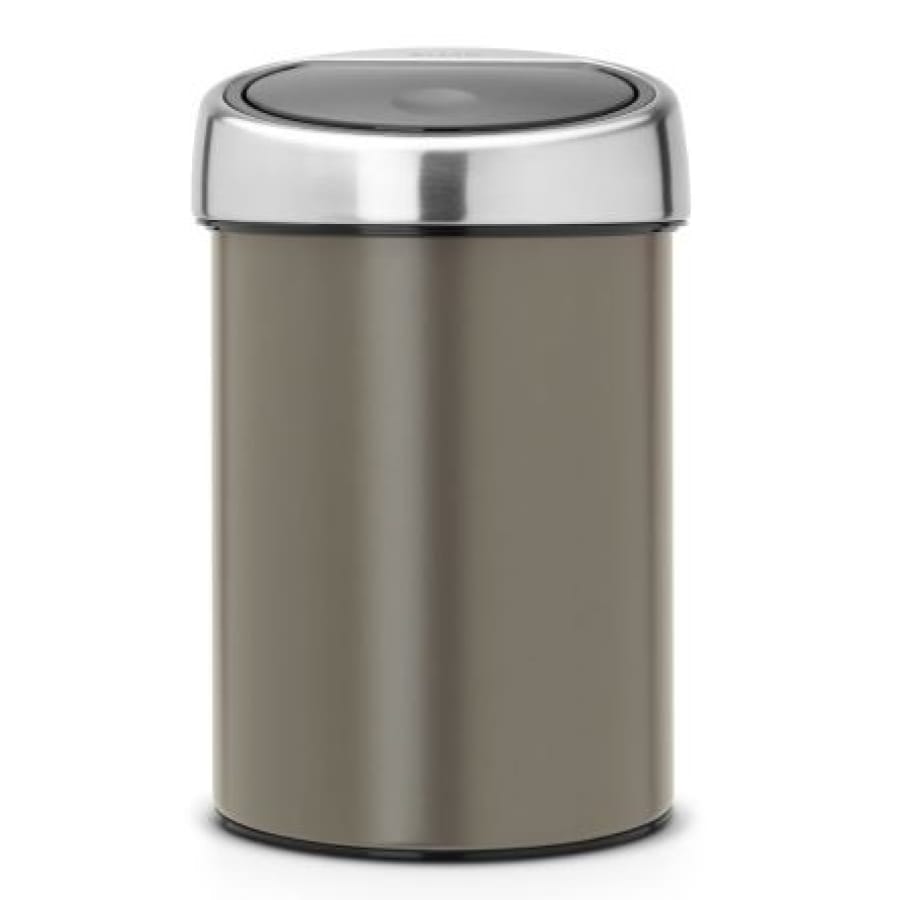 Brabantia Touch Bin Abfallbehälter, 3 Liter, zweifarbig mit Edelstahldeckel platinum
