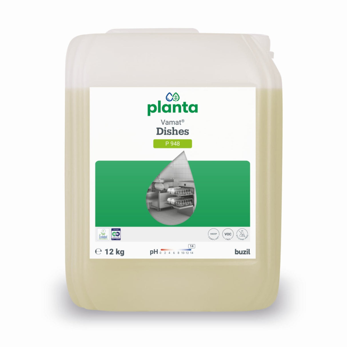 Buzil Planta Vamat Dishes P948 Geschirrspülreiniger alkalisch gewerblicher 12 kg