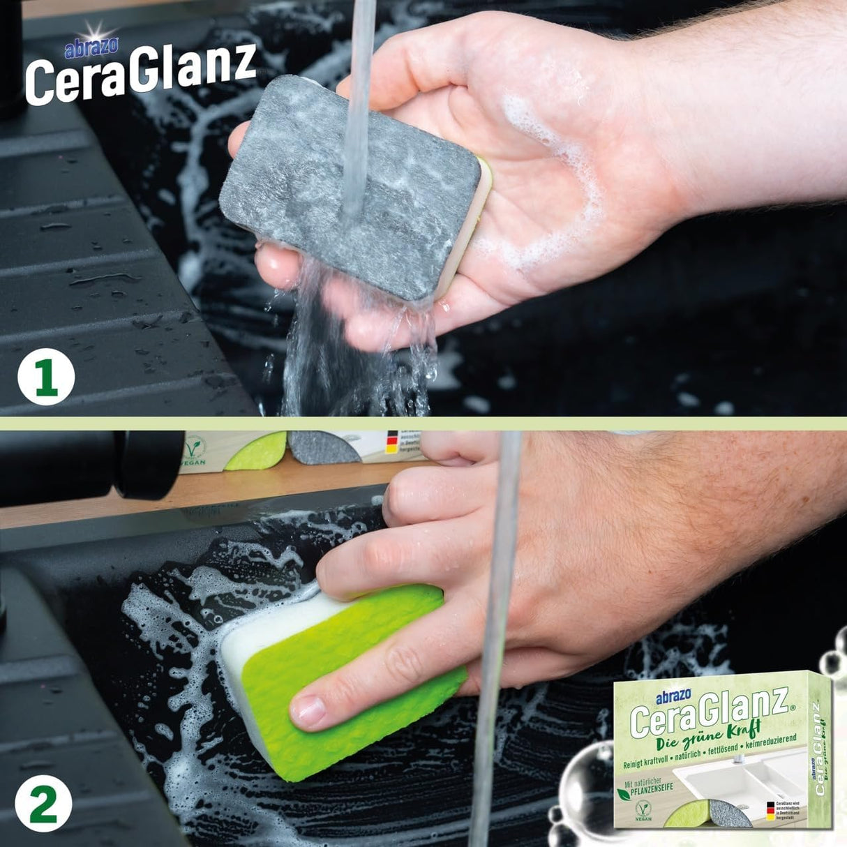 CeraGlanz Die grüne Kraft Küchenschwamm