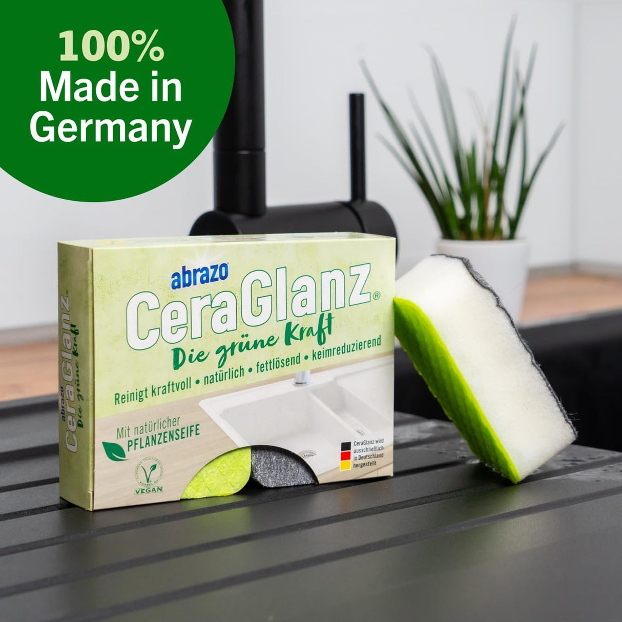 CeraGlanz Die grüne Kraft Küchenschwamm