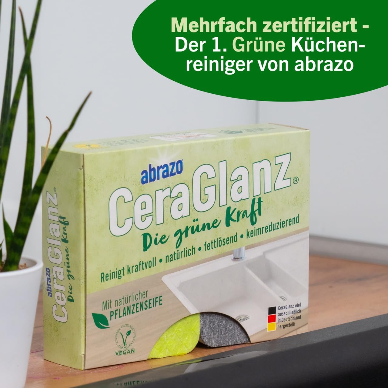 CeraGlanz Die grüne Kraft Küchenschwamm