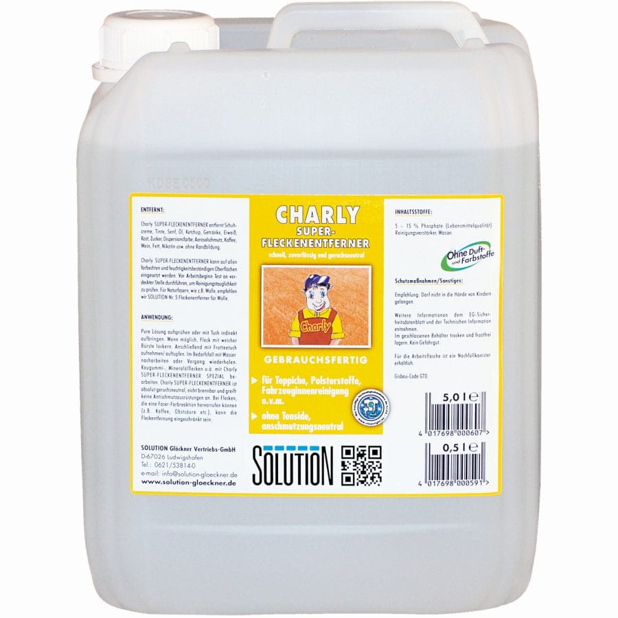 Charly Fleckentferner für Textilien Inhalt: 5 Liter Kanister