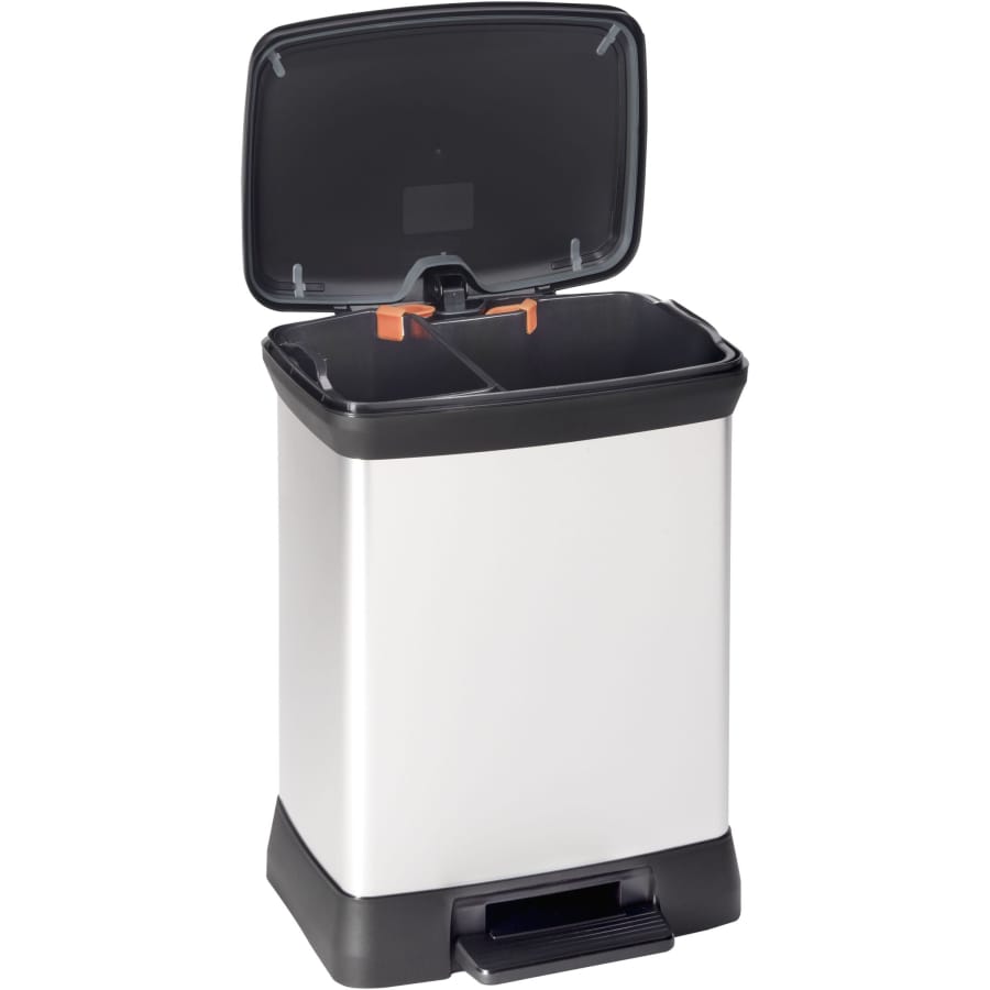 Curver Abfalleimer DECO Bin METALLIC'S 28 Liter DUO, 10 + 18 Liter