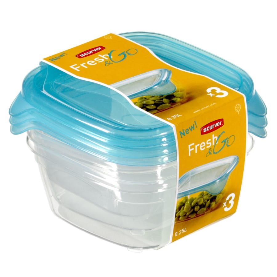 Curver FRESH & GO Frischhaltedose, 0,25 Liter 3er-Set