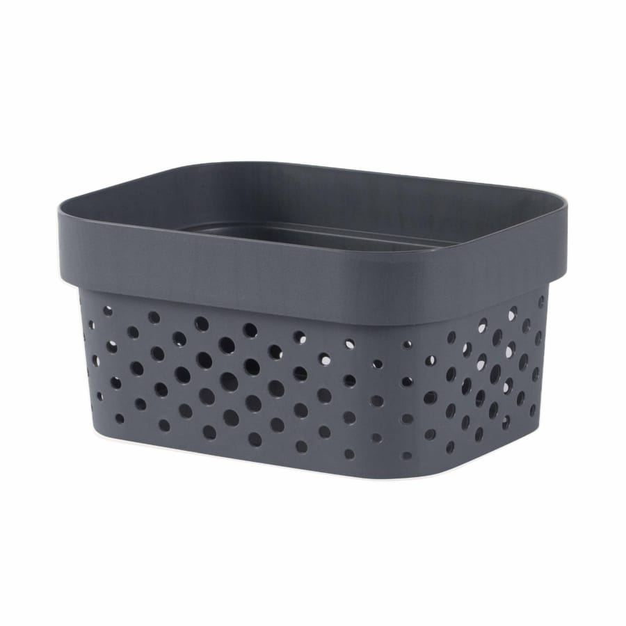 Curver INFINITY RECYCLING Box mit Lochmuster 1,4 Liter, dunkelgrau