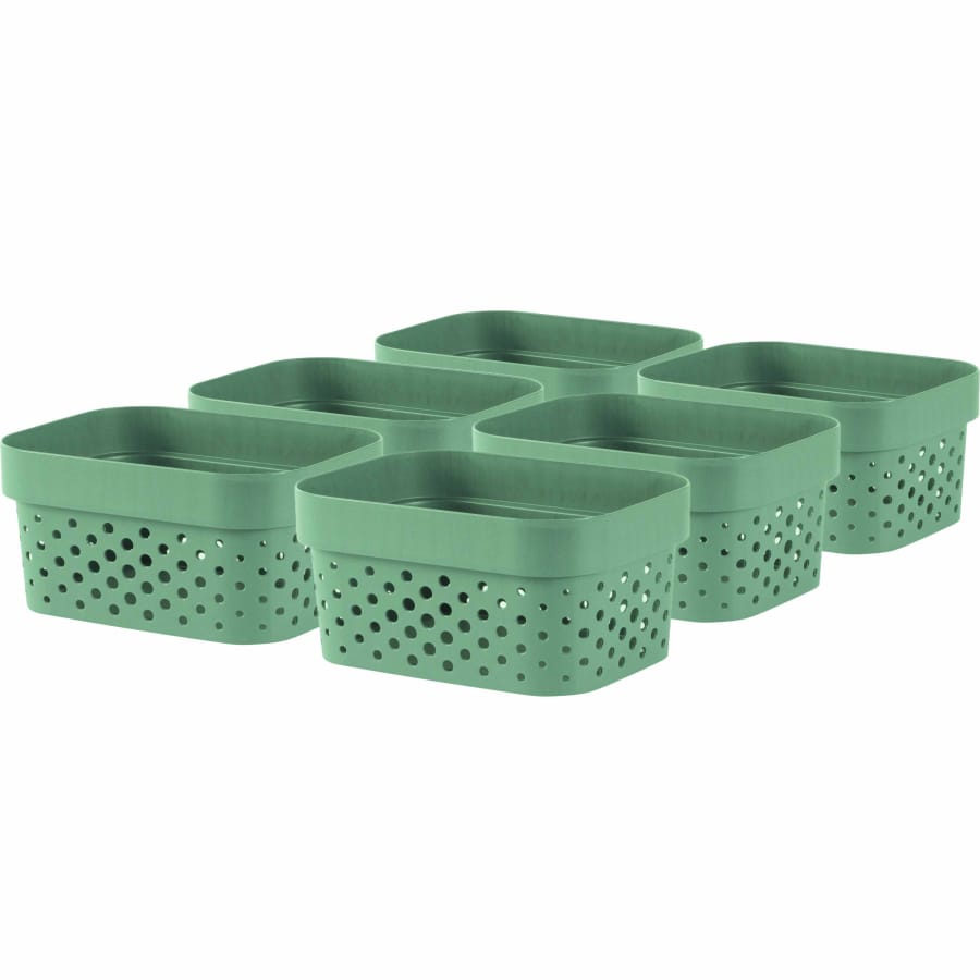 Curver INFINITY RECYCLING Box mit Lochmuster 1,4 Liter, kiefergrün, Karton à 6