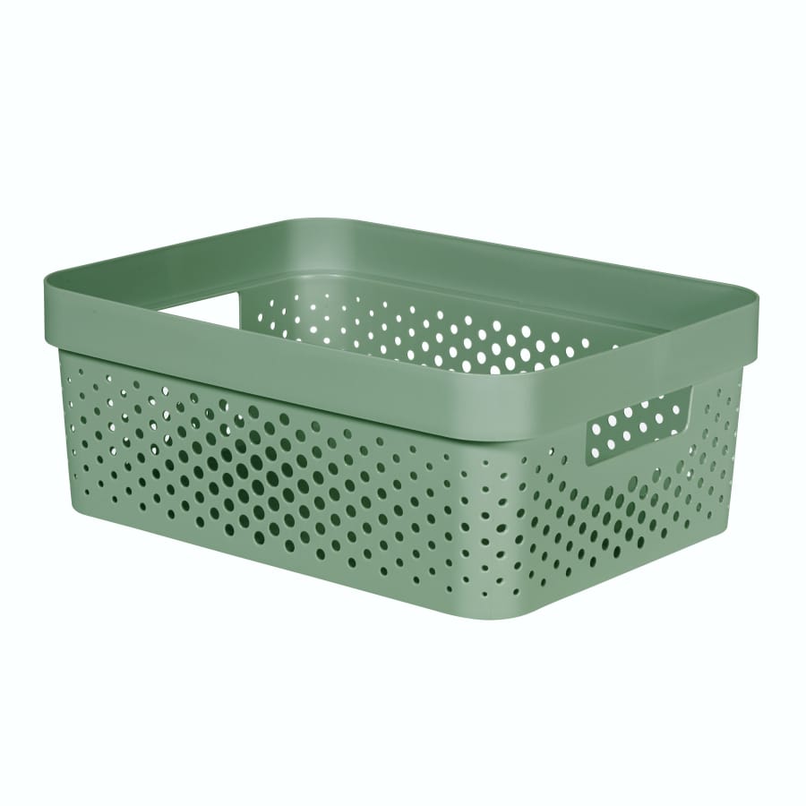Curver INFINITY RECYCLING Box mit Lochmuster 11 Liter, kiefergrün, Karton à 6