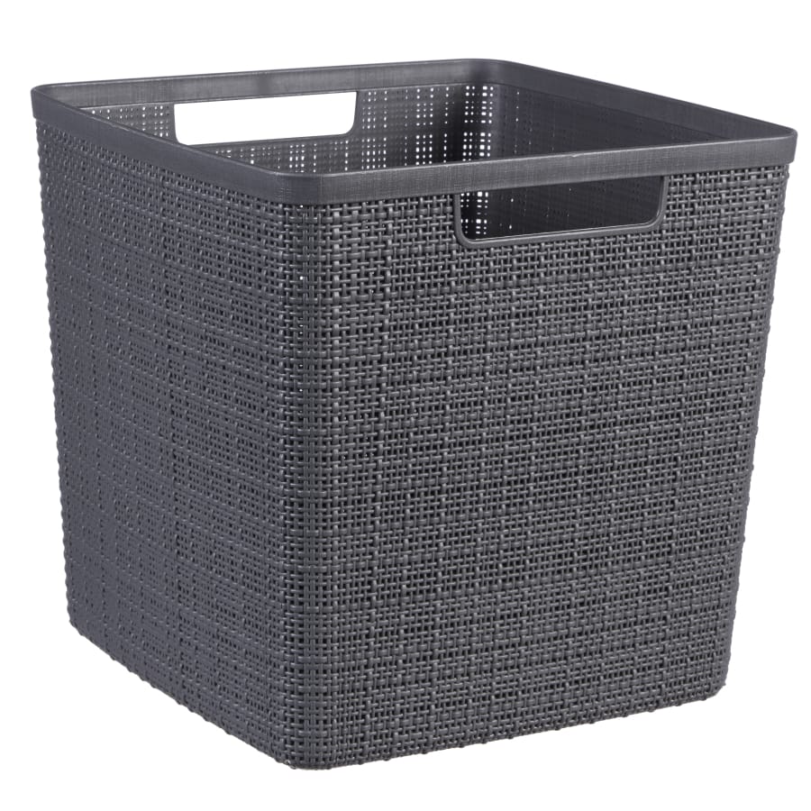 Curver JUTE RECYCLING Aufbewahrungskorb Cube, 17 Liter, deep shadow