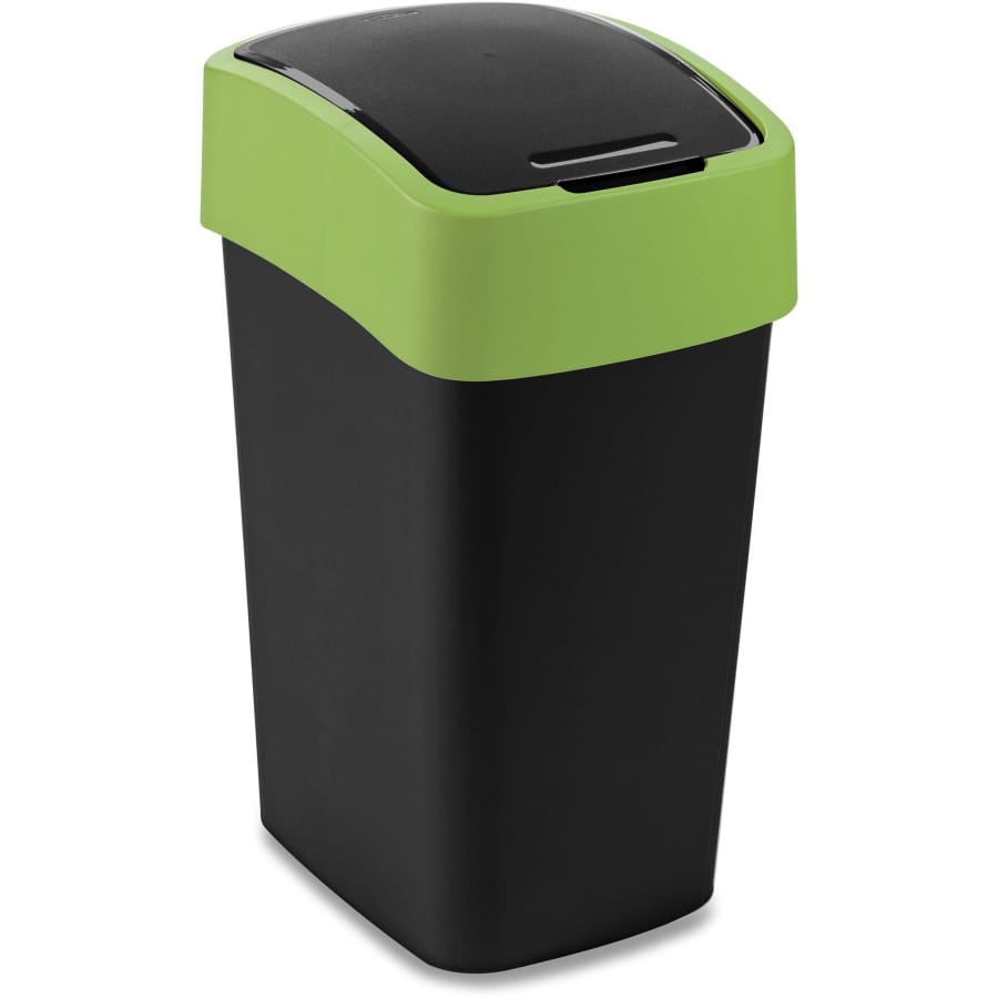 Curver Mülleimer Flip Bin 25 Liter, schwarz/grün