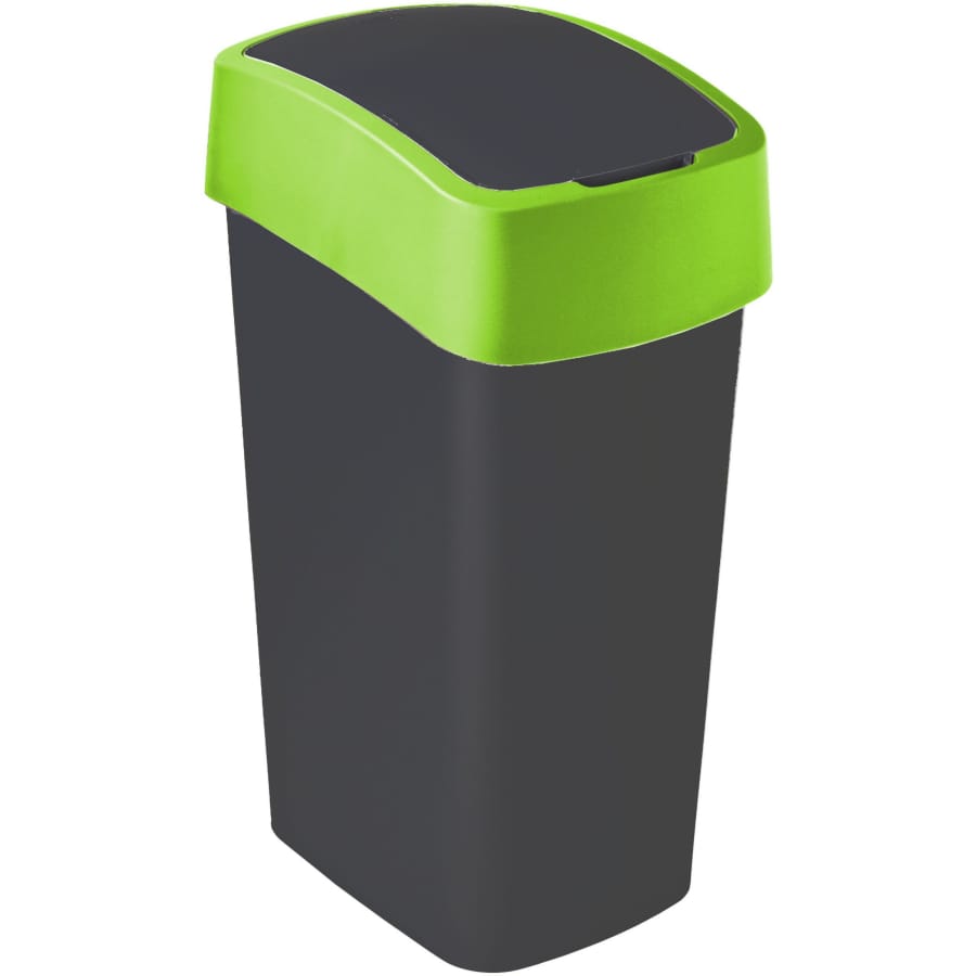 Curver Mülleimer Flip Bin 45 Liter, schwarz/grün