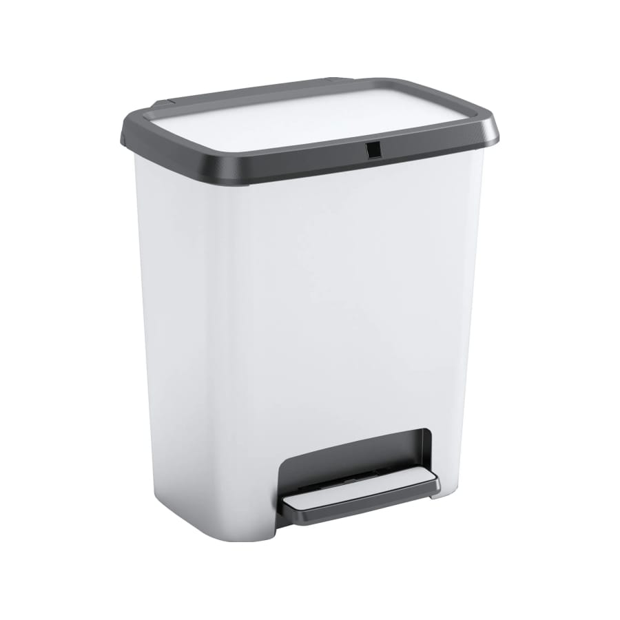 Curver Mülleimer Küche COMPATTA 25 Liter, silber/schwarz
