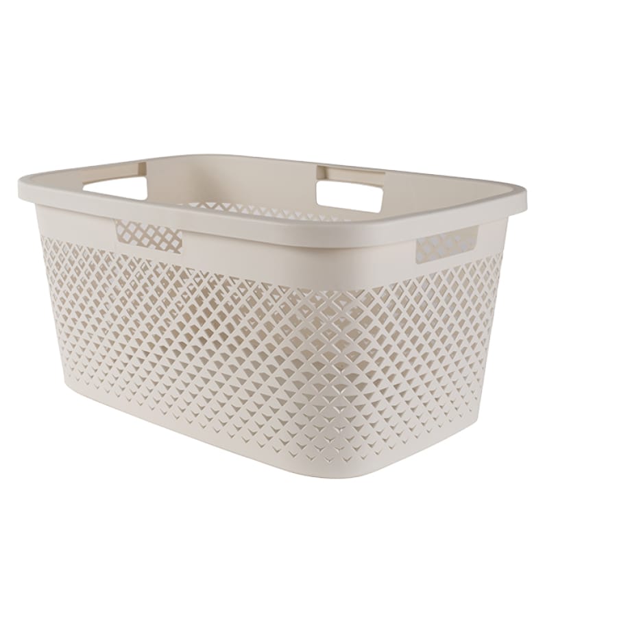 Curver PURE Wäschekorb, 47 Liter cremeweiß