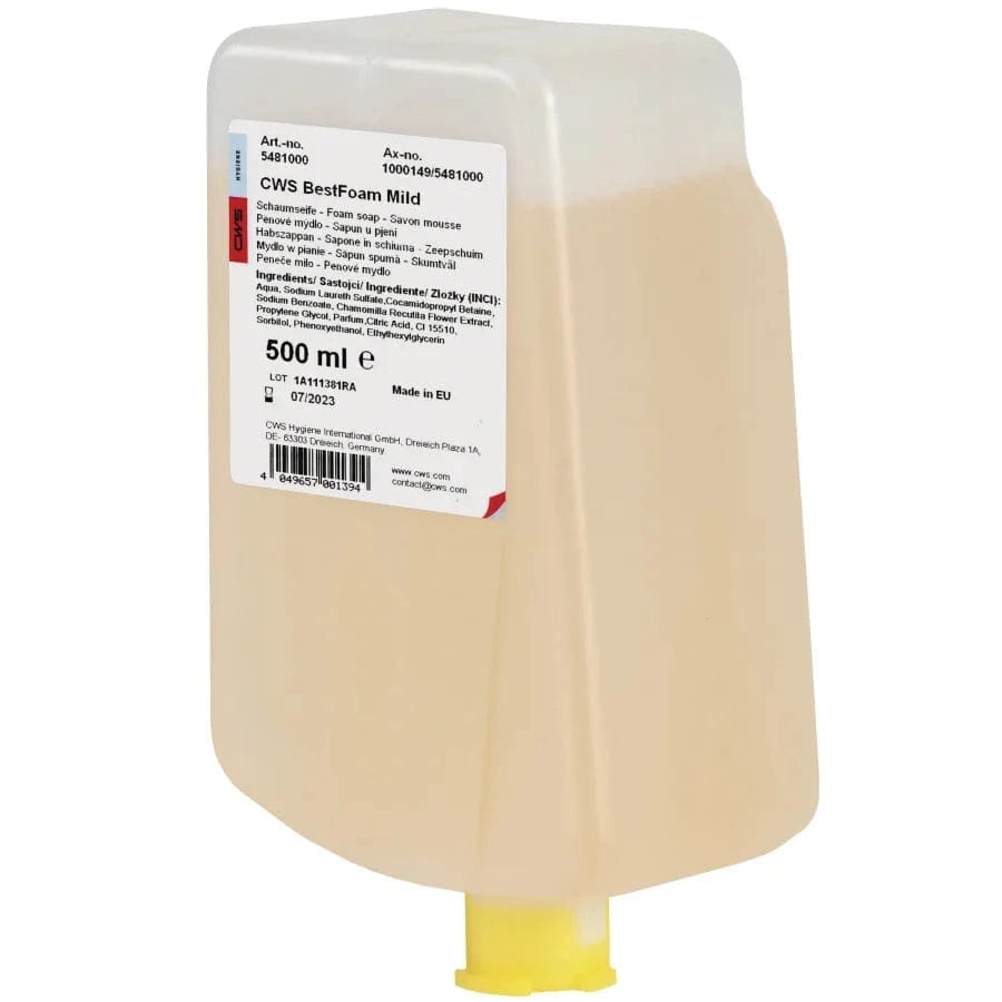 CWS Best Foam Schaumseifenkonzentrat 500 ml, hautfreundlich und pH-neutral, ideal für sanfte Handreinigung.