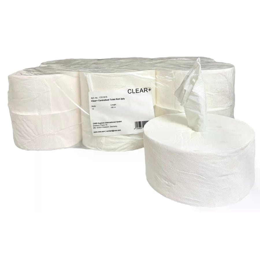 CWS Clear+ Centerfeed Toilettenpapier, 2-lagig, weiß