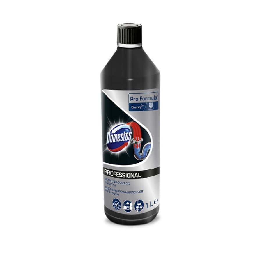 Domestos Professional Power-Gel Abflussreiniger, alkalisch Karton (6 x 1 Liter)