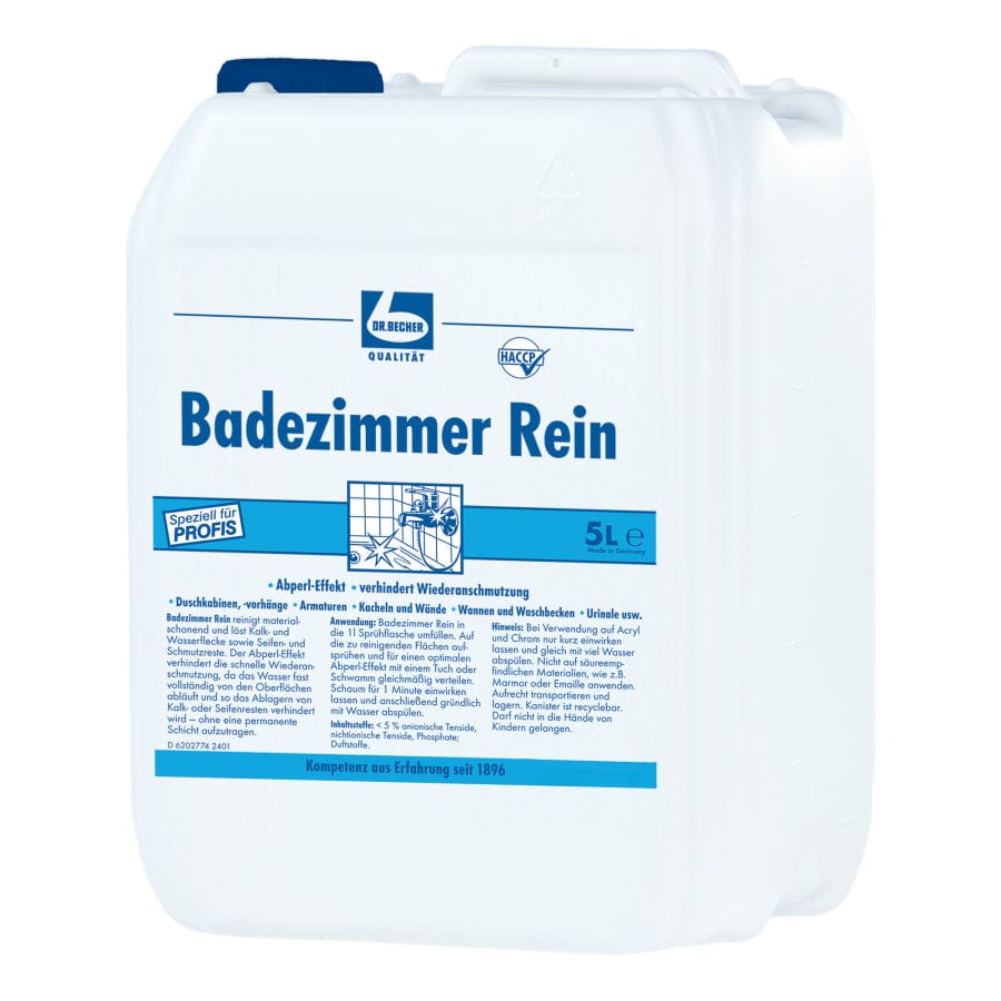 Dr. Becher Badezimmer Rein Sanitärreiniger, 5 Liter, effektive Reinigung für Bäder und Sanitärbereiche.