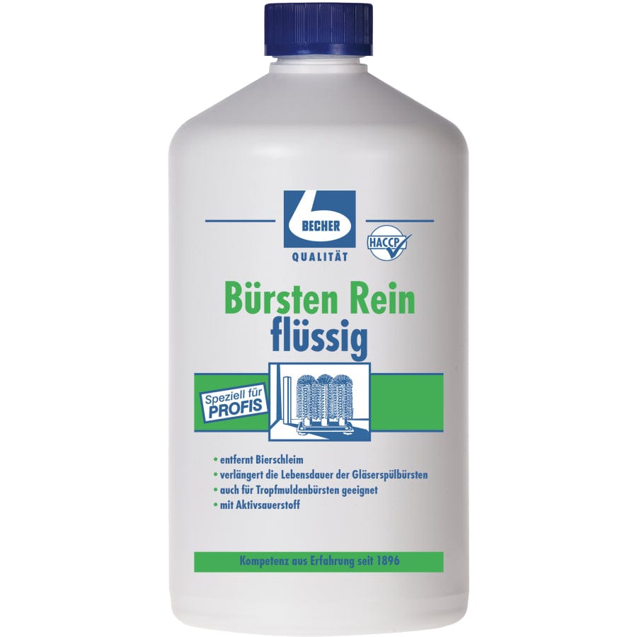 Dr. Becher Bürsten Rein flüssig für Gläser- und Spülbürsten, entfernt Bierschäumen, geeignet für Profis.