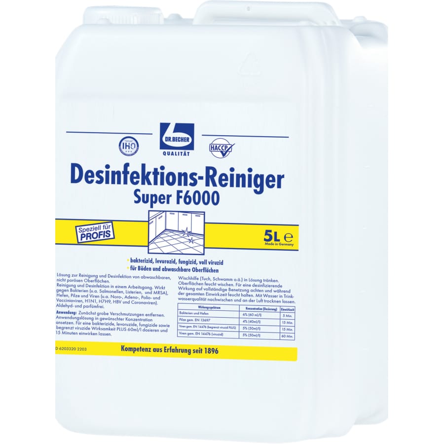 Dr. Becher Desinfektionsreiniger super F6000 5 Liter