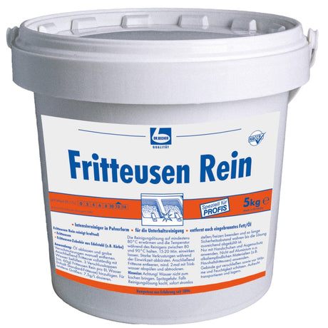 Dr. Becher Fritteusen-Rein Fettlöser in 5kg Eimer, ideal für die Reinigung von Fritteusen und Fettölen.
