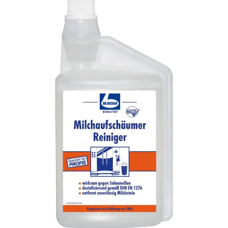 Dr. Becher Milchaufschäumerreiniger für hygienische Reinigung von milchführenden Geräten.