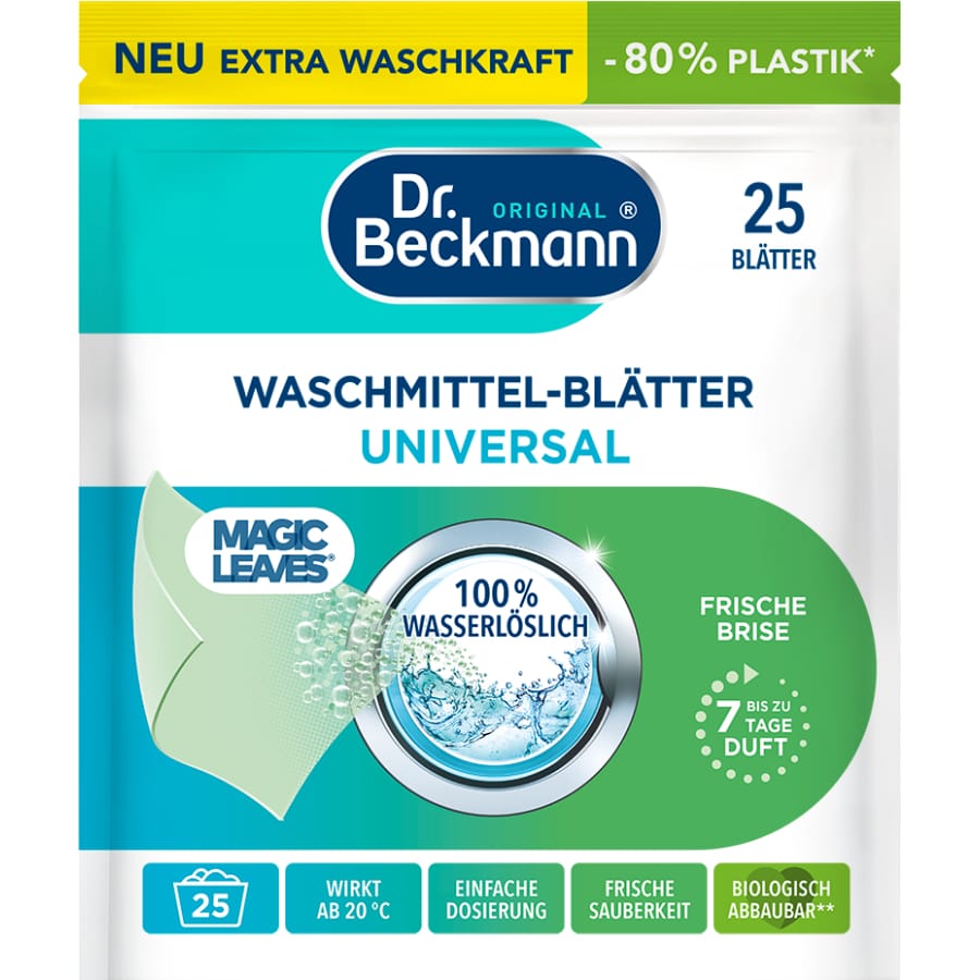 Dr. Beckmann Waschmittelblätter Universal Frische Brise 40 Blätter