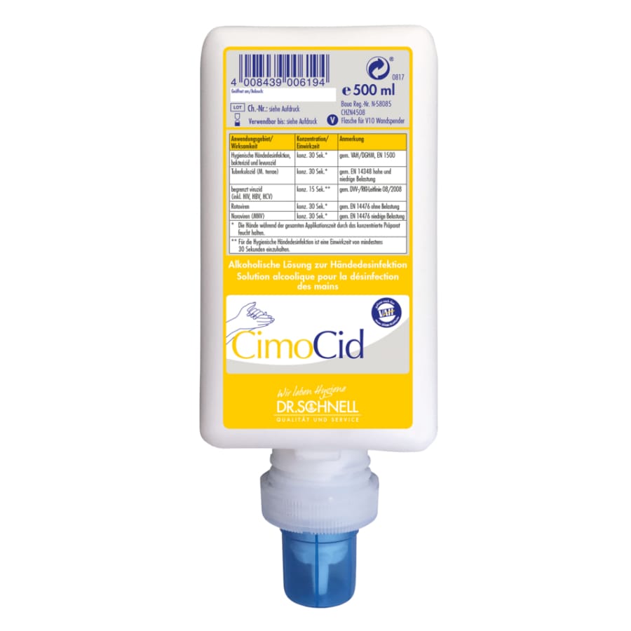 Dr. Schnell CimoCid Händedesinfektion 500 ml V10 Spenderflasche